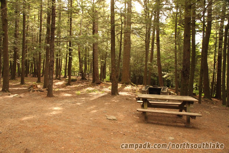 Campsite Photo of Site 63 at North South Lake Campground, New York - Cross Site View