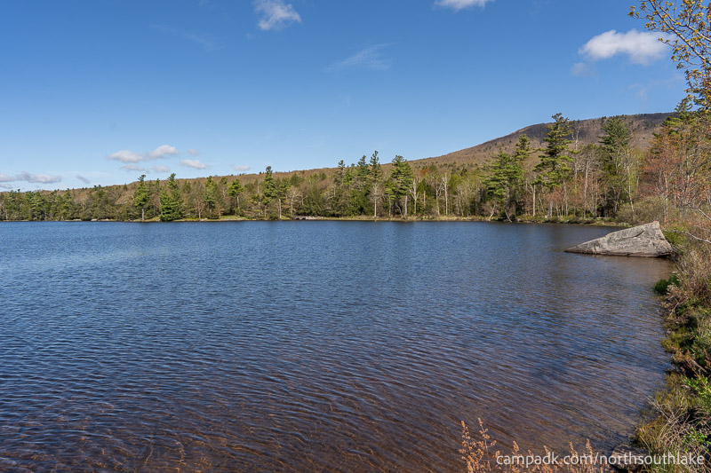 Campsite Photo of Site 150 at North South Lake Campground, New York - View from Shoreline