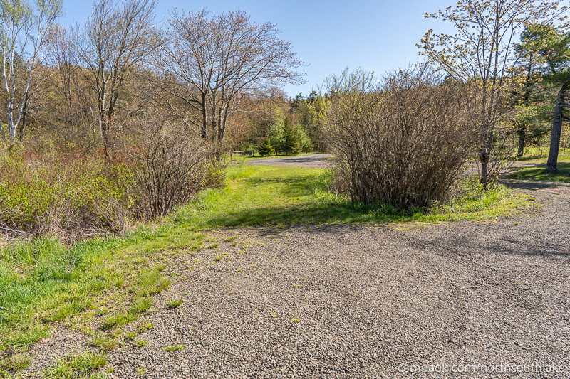 Campsite Photo of Site 150 at North South Lake Campground, New York - Looking Back Towards Road