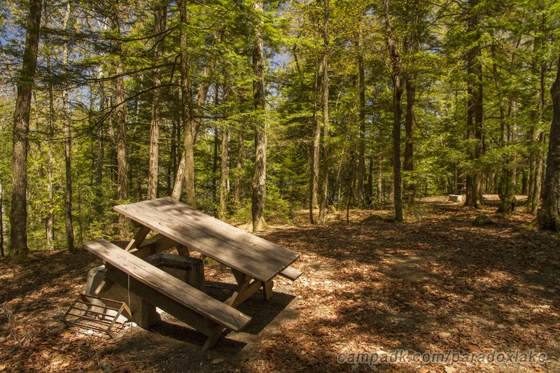 Campsite Photo of Site 52 at Paradox Lake Campground, New York - Cross Site View