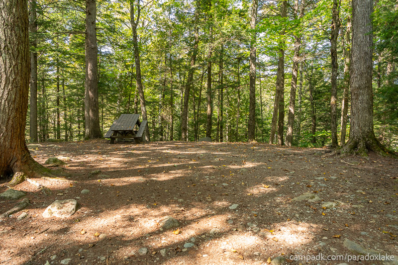 Campsite Photo of Site 52 at Paradox Lake Campground, New York - Looking at Site from Part Way In