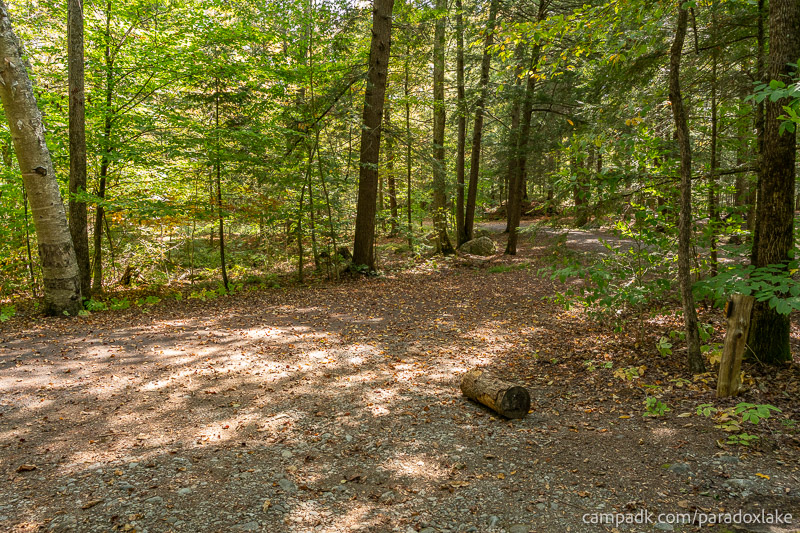 Campsite Photo of Site 52 at Paradox Lake Campground, New York - Looking Back Towards Road