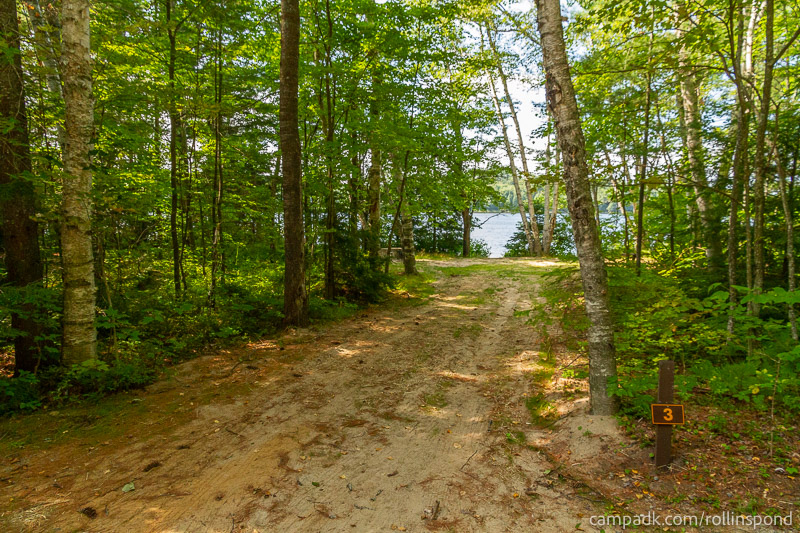 Campsite Photo of Site 3 at Rollins Pond Campground, New York - Looking at Site from Road Sign Visible