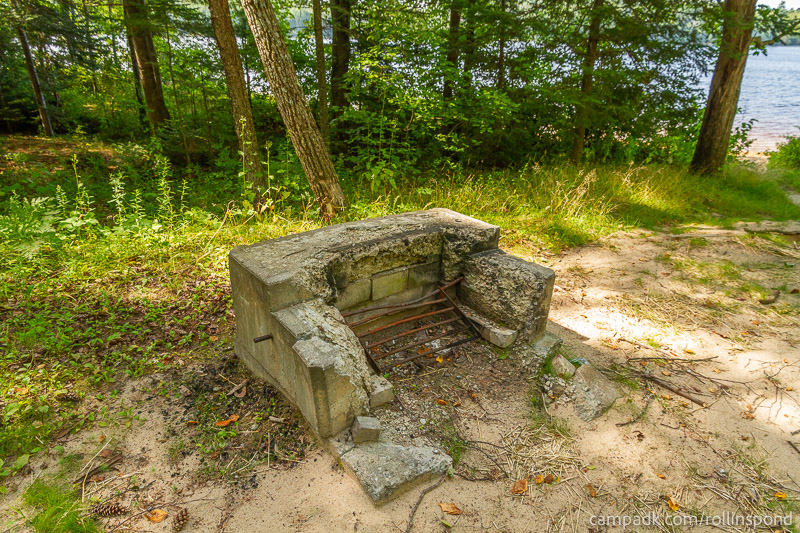 Campsite Photo of Site 3 at Rollins Pond Campground, New York - Fireplace View