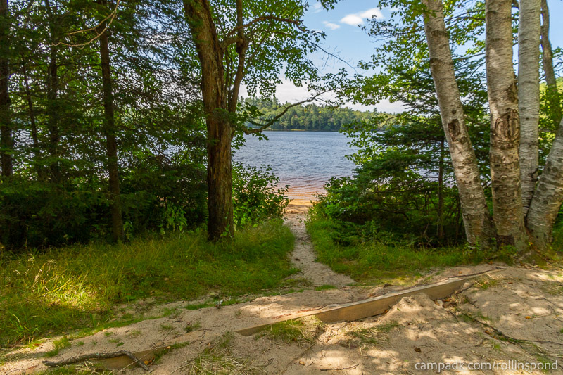 Campsite Photo of Site 3 at Rollins Pond Campground, New York - Pathway Down to Water