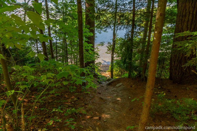 Campsite Photo of Site 222 at Rollins Pond Campground, New York - Pathway Down to Water