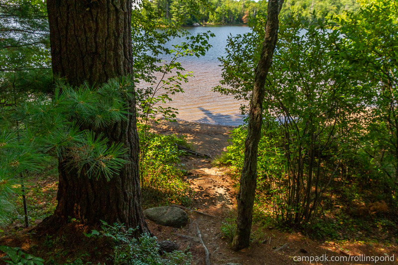 Campsite Photo of Site 222 at Rollins Pond Campground, New York - Pathway Down to Water