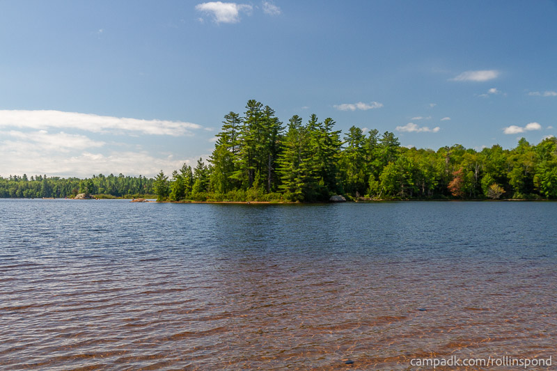 Campsite Photo of Site 222 at Rollins Pond Campground, New York - View from Shoreline