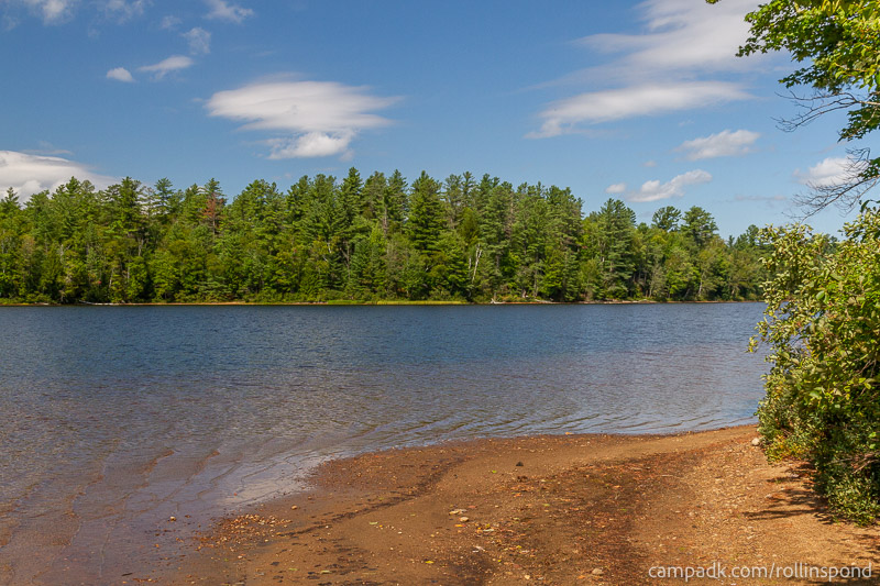 Campsite Photo of Site 222 at Rollins Pond Campground, New York - View from Shoreline