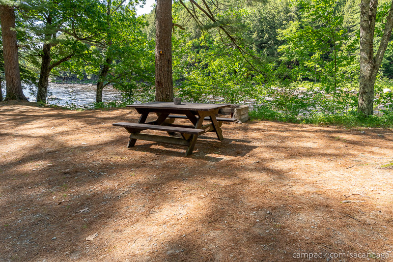 Campsite Photo of Site 4 at Sacandaga Campground, New York - Looking at Site from Road Sign Visible