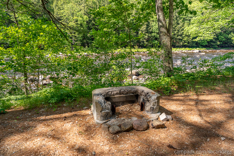 Campsite Photo of Site 4 at Sacandaga Campground, New York - Fireplace View