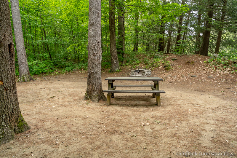 Campsite Photo of Site 69 at Sacandaga Campground, New York - Cross Site View