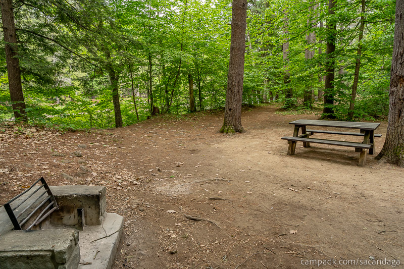 Campsite Photo of Site 69 at Sacandaga Campground, New York - Cross Site View