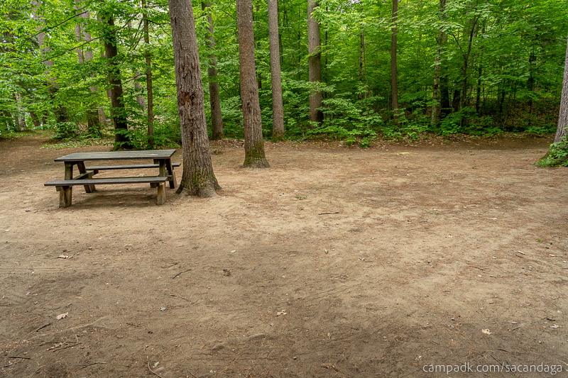 Campsite Photo of Site 69 at Sacandaga Campground, New York - Cross Site View
