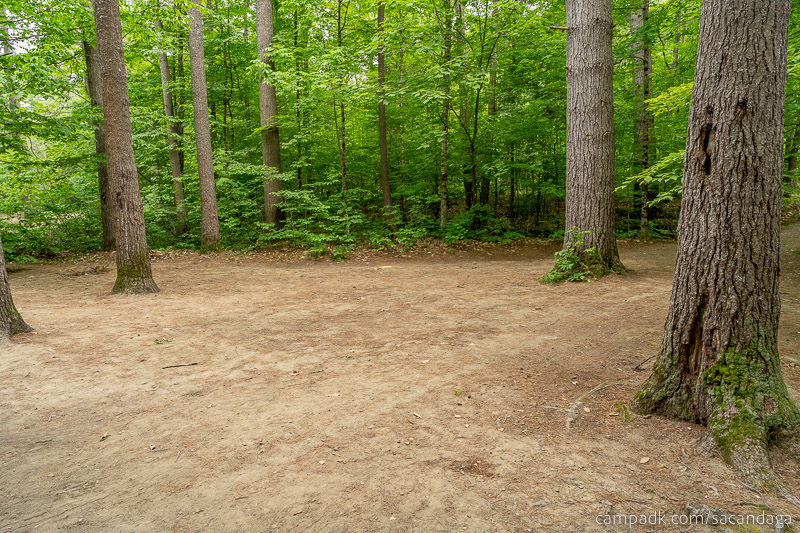 Campsite Photo of Site 69 at Sacandaga Campground, New York - Cross Site View