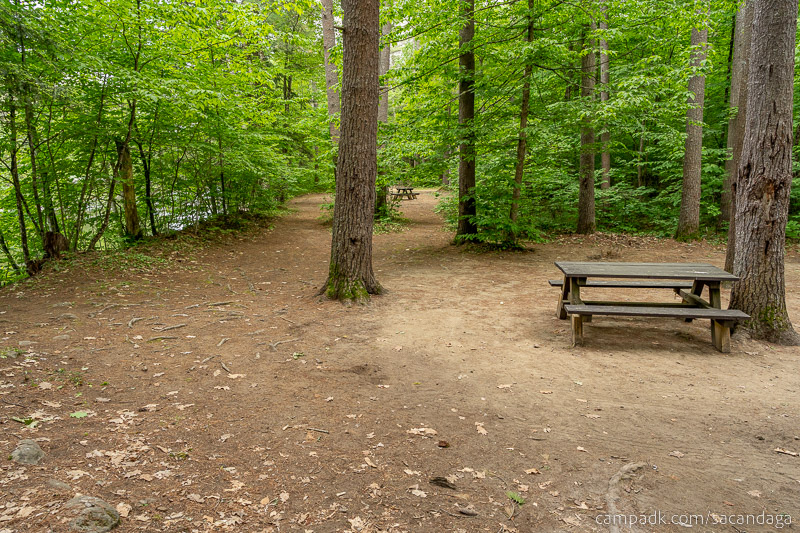 Campsite Photo of Site 69 at Sacandaga Campground, New York - Cross Site View