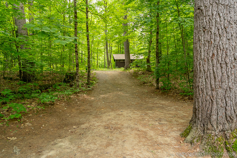 Campsite Photo of Site 69 at Sacandaga Campground, New York - Looking Back Towards Road