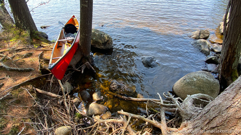 Campsite Photo of Site 65 at Saranac Lake Islands Campground, New York - Shoreline Area
