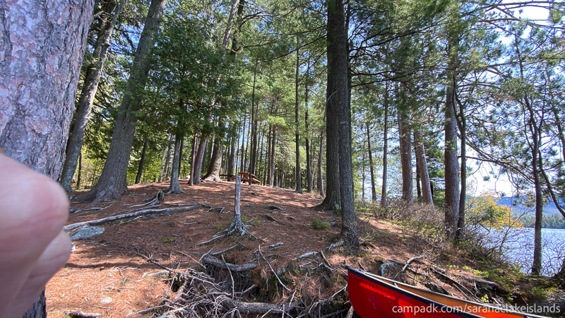 Campsite Photo of Site 65 at Saranac Lake Islands Campground, New York - Heading to Campsite from Shoreline