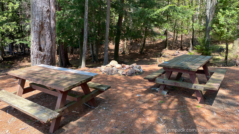 Campsite Photo of Site 65 at Saranac Lake Islands Campground, New York - Main Campsite Area