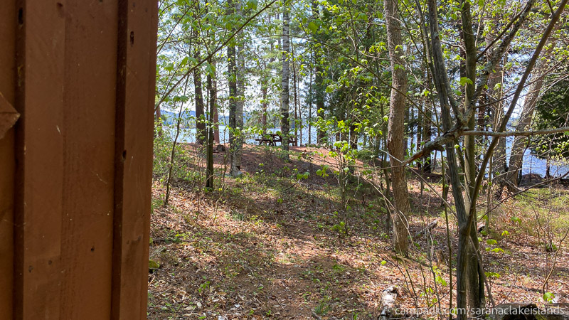Campsite Photo of Site 65 at Saranac Lake Islands Campground, New York - Returning on Path from Outhouse