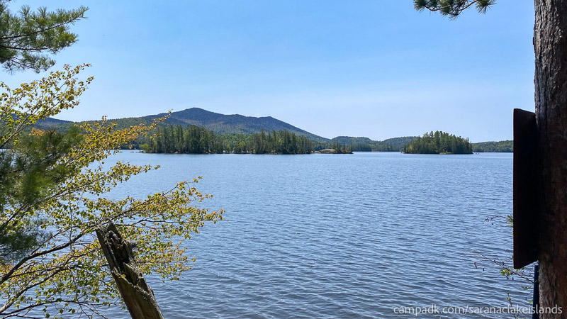 Campsite Photo of Site 65 at Saranac Lake Islands Campground, New York - View from Site Shoreline