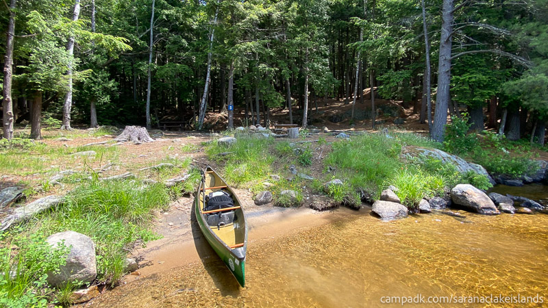 Campsite Photo of Site 5 at Saranac Lake Islands Campground, New York - Shoreline Area