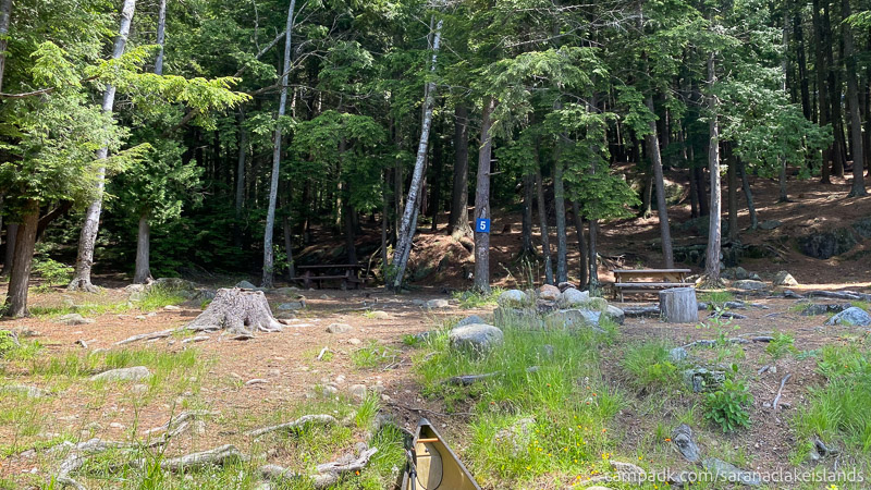 Campsite Photo of Site 5 at Saranac Lake Islands Campground, New York - Heading to Campsite from Shoreline
