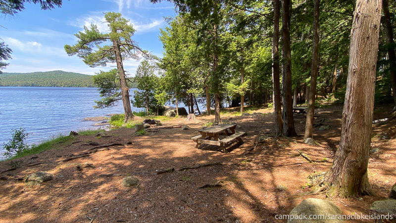 Campsite Photo of Site 5 at Saranac Lake Islands Campground, New York - View Across Site