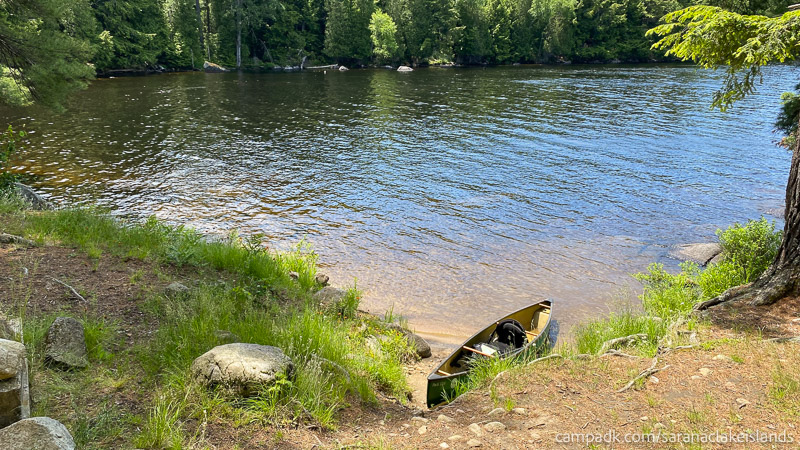 Campsite Photo of Site 5 at Saranac Lake Islands Campground, New York - View from Site Shoreline