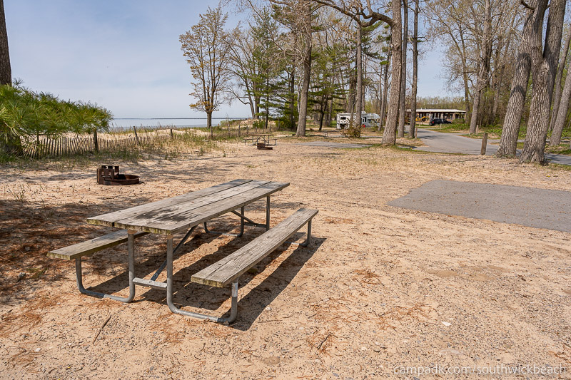 Campsite Photo of Site 5 at Southwick Beach State Park, New York - Cross Site View