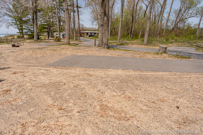 Campsite Photo of Site 5 at Southwick Beach State Park, New York - Cross Site View