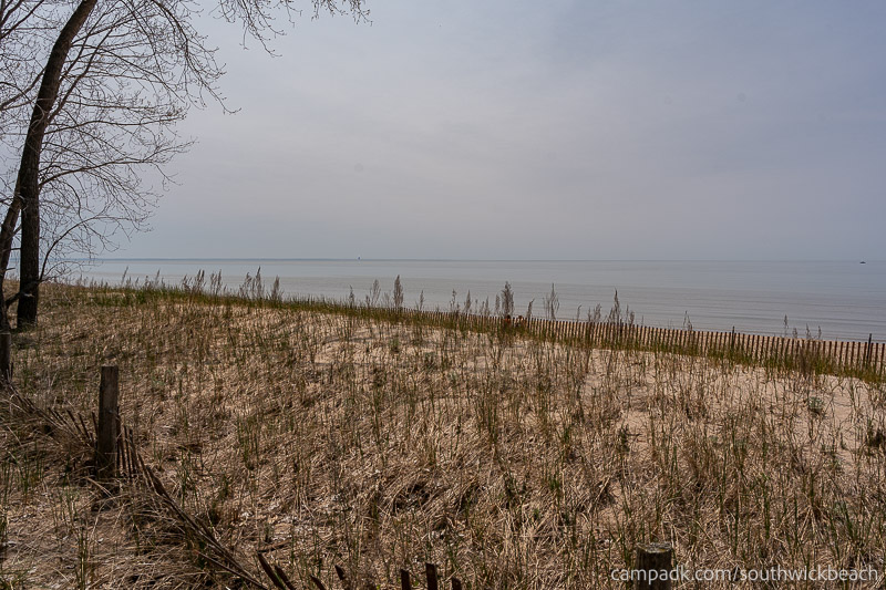Campsite Photo of Site 5 at Southwick Beach State Park, New York - View from Shoreline