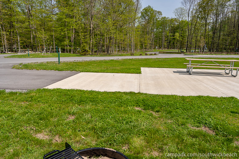 Campsite Photo of Site 121 at Southwick Beach State Park, New York - Cross Site View