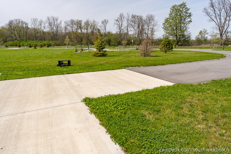 Campsite Photo of Site 121 at Southwick Beach State Park, New York - Cross Site View