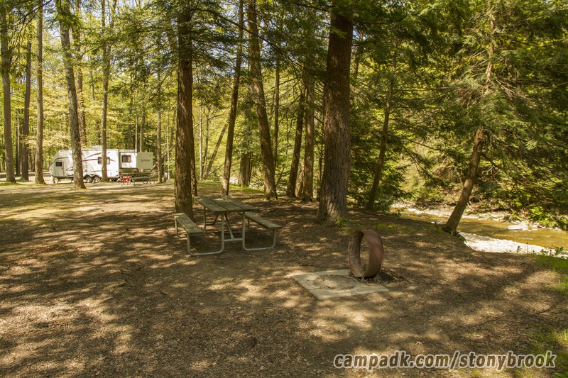 Campsite Photo of Site 417 at Stony Brook State Park, New York - Cross Site View