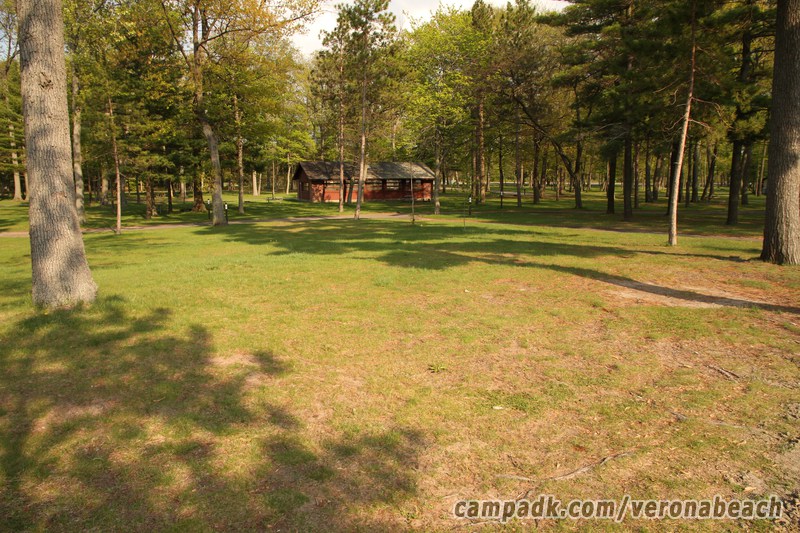 Campsite Photo of Site 9 at Verona Beach State Park, New York - Looking Back Towards Road