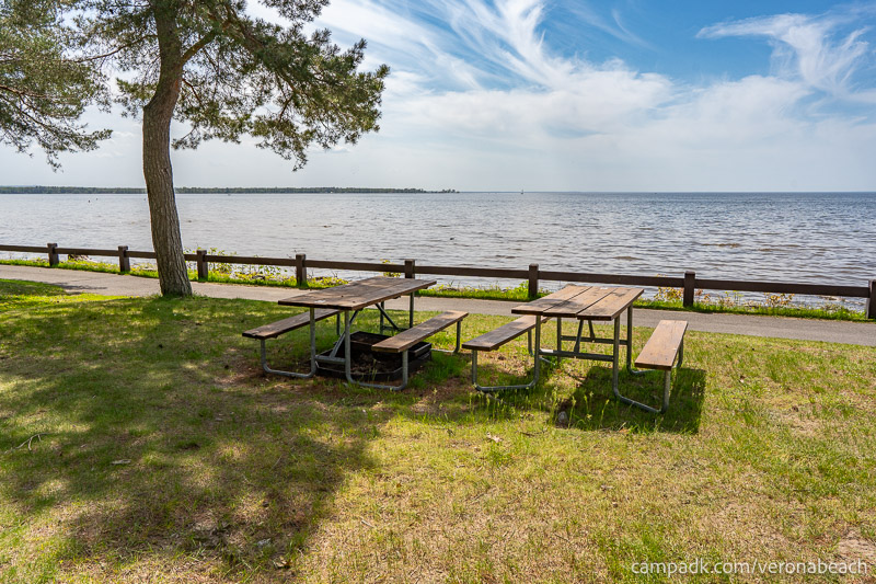 Campsite Photo of Site 9 at Verona Beach State Park, New York - Fireplace View