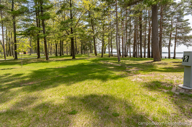 Campsite Photo of Site 9 at Verona Beach State Park, New York - Cross Site View