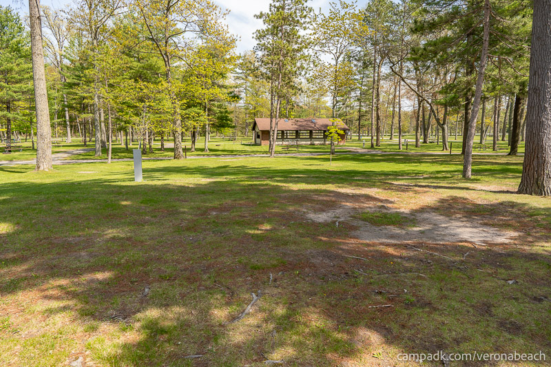 Campsite Photo of Site 9 at Verona Beach State Park, New York - Looking Back Towards Road