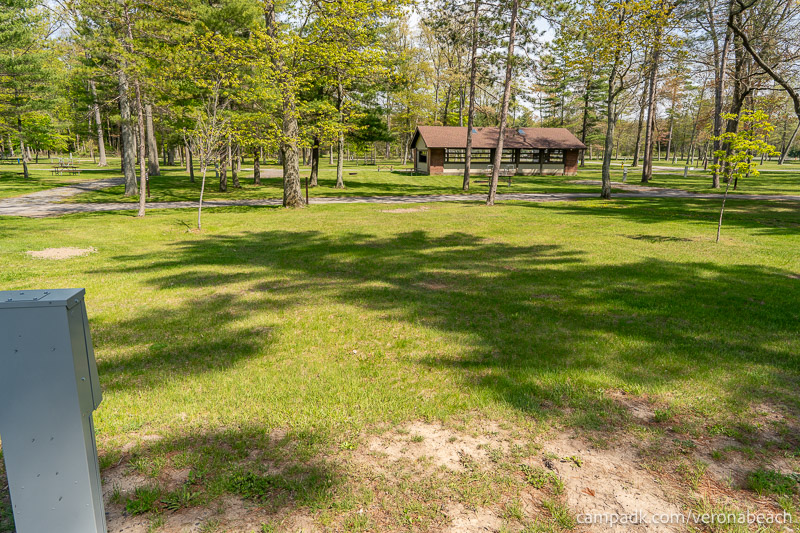Campsite Photo of Site 9 at Verona Beach State Park, New York - Looking Back Towards Road