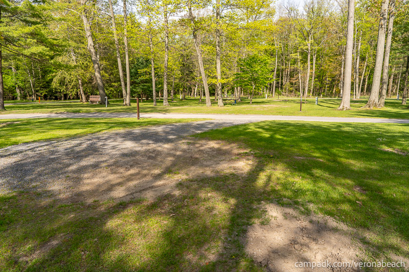 Campsite Photo of Site 32 at Verona Beach State Park, New York - Looking Back Towards Road