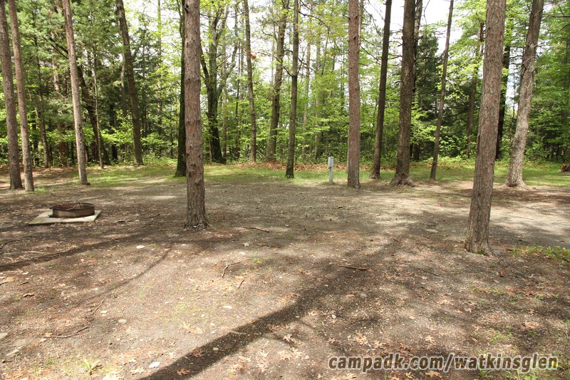 Campsite Photo of Site 88 at Watkins Glen State Park, New York - Looking at Site From Part Way In