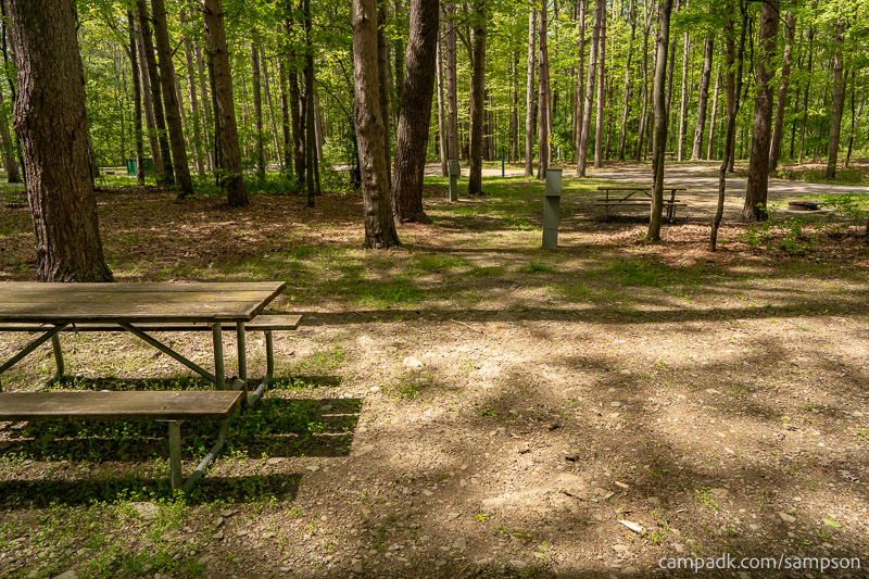 Campsite Photo of Site 24 at Watkins Glen State Park, New York - Cross Site View