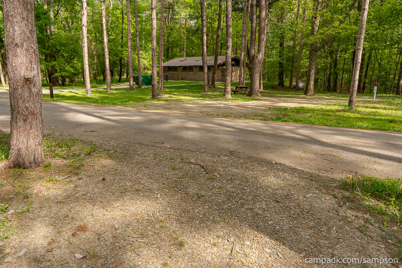 Campsite Photo of Site 88 at Watkins Glen State Park, New York - Looking Back Towards Road