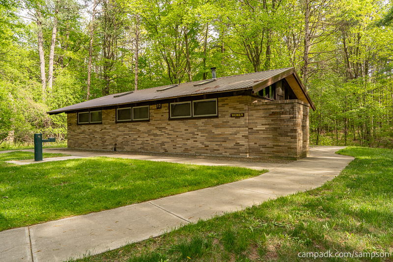 Campsite Photo of Site 88 at Watkins Glen State Park, New York - Washroom Across the Road