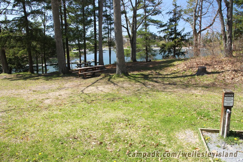Campsite Photo of Site 77 at Wellesley Island State Park, New York - Looking at Site from Road
