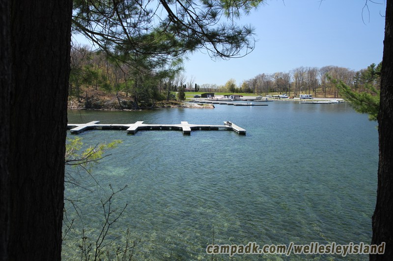 Campsite Photo of Site 77 at Wellesley Island State Park, New York - View from Shoreline