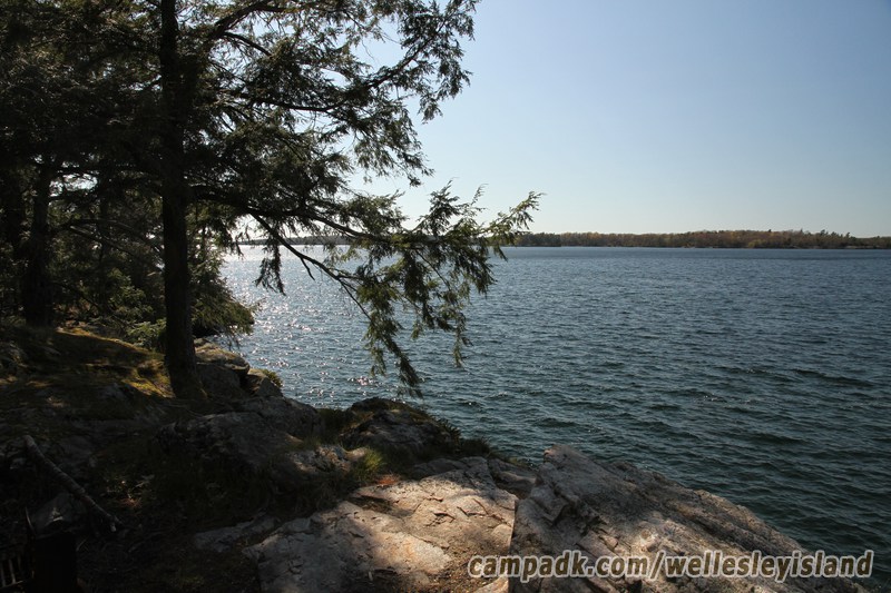 Campsite Photo of Site 19 at Wellesley Island State Park, New York - Shoreline and View