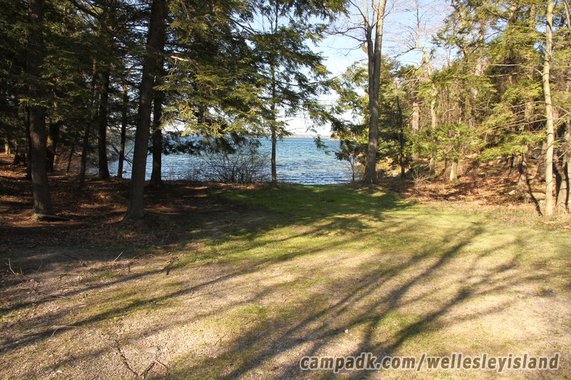 Campsite Photo of Site 19 at Wellesley Island State Park, New York - Looking at Site from Part Way In